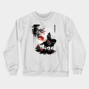 Japanese samurai on horseback Crewneck Sweatshirt